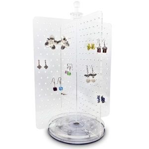 Ikee Design Acrylic Rotating Jewelry Display Earring Stand, Lot of 4
